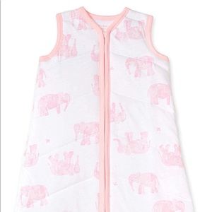 Burts Bees Sleep Sack with pink elephants 6-12m